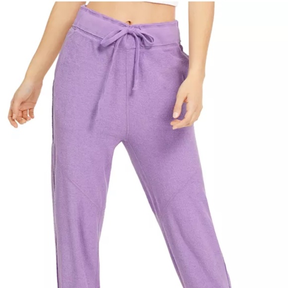 Free People Movement Women Radiant Jogger Purple Comfy Terry Loungewear Athletic - Picture 3 of 12